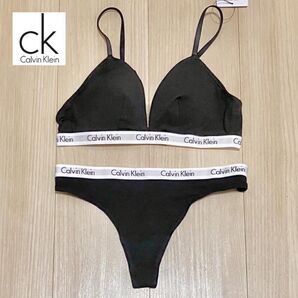 【正規品】カルバンクライン ブラ Tバック セット ブラック XS/S ブラショーツセット Calvin Klein 上下セット