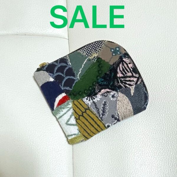 SALE両面パッチミナペルホネンハンドメイドL字ポーチ