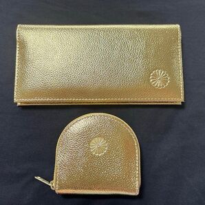 【新品未使用】皇居 長財布とコインケース ゴールド 本皮製品
