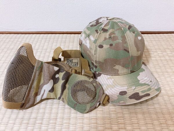 マルチカム キャップ フェイスガード サバゲー Lサイズ