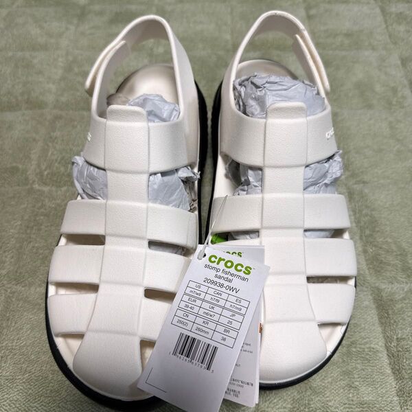 crocs stomp fisherman sandal ホワイト 25cm