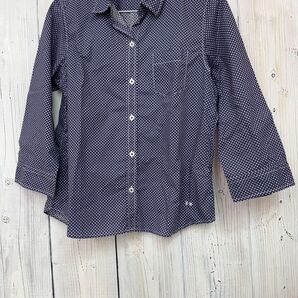 McGREGOR 花柄シャツ 七分袖 ネイビー系 11号