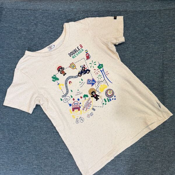 DOUBLE.B ビー君ネバダ地図刺繍Tシャツ 150cm
