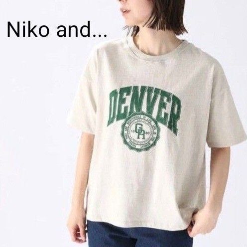 ニコアンド DENVER ロゴTシャツ グレー M
