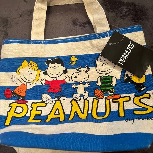 PEANUTS トートバッグ ボーダー柄 スヌーピー 新品 未使用