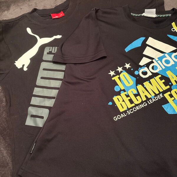 PUMAとadidas Tシャツ2枚セット ブラック サイズ150