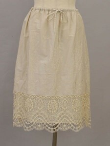 シビラ Sybilla コットン レース刺繍 スカート Mサイズ オフホワイト レディース F-M11701