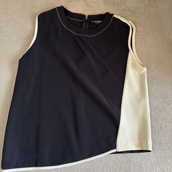 【新品未使用】ZARA BASIC ノースリーブトップス バイカラー