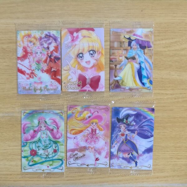 プリキュアウエハース11 魔法使いプリキュアHRキュアミラクル SSRまほプリ 他4枚 計6枚セット