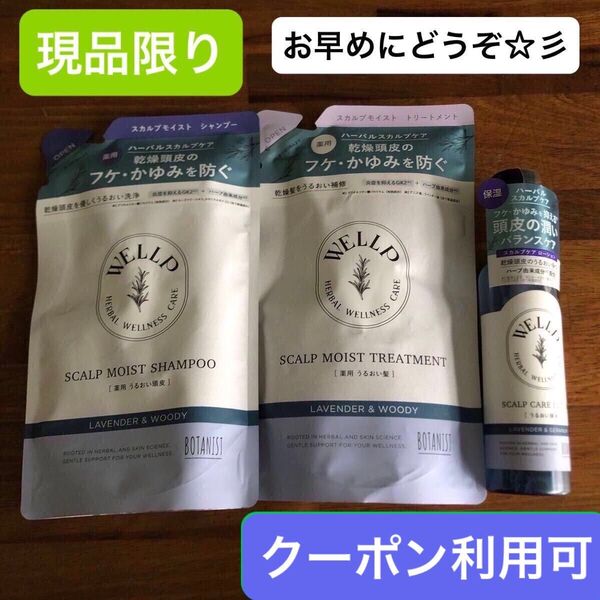【コスメクーポン利用可】ウェルプ 薬用スカルプケアシャンプー、トリートメント、スカルプケアローション