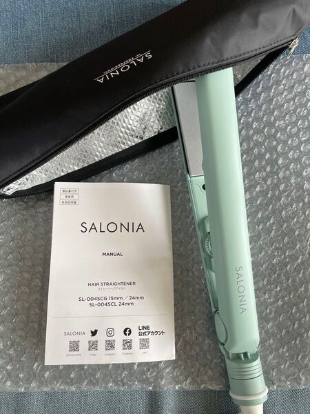 【限定カラー】SALONIA(サロニア) ストレートヘアアイロン チリングリーン 24mm アイロン 家電 美容