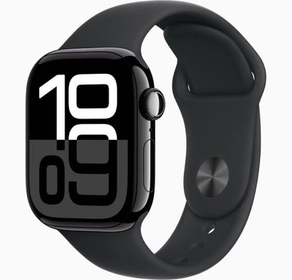 Apple Watch Series 10 GPS42mmジェットブラックアルミニウムケース ブラックスポーツバンドS/M