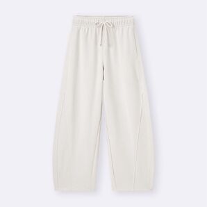 GU スウェットバレルレッグパンツ NATURAL ホワイト Sサイズ