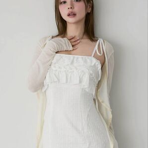 andmary Lacey ribbon cardigan ivory
