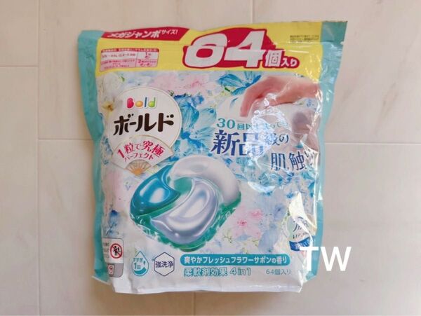 【値下げ不可】P&G ボールド ジェルボール4D 爽やかフレッシュフラワーサボンの香り 詰め替え メガジャンボサイズ 64個