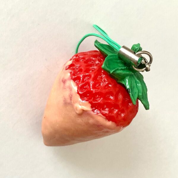 チョコがけ イチゴ リアルフィギュアマスコット ストラップ 実物大 キーホルダー 苺 お菓子 食品サンプル フェイクスイーツフード
