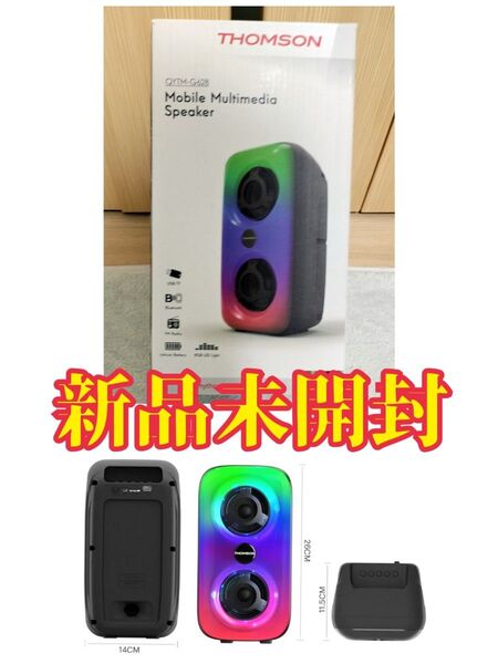 Thomson スピーカー ポータブル Bluetooth AM/FM/TFカード/USB/TWS対応 ライト付き ワイヤレス