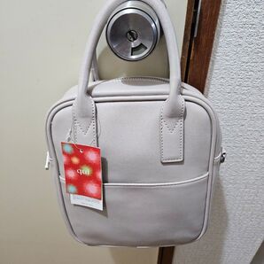ミニスクエアボストンバッグ グレー 未使用