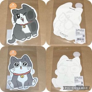 【2枚セット】ねこに転生したおじさん ダイカットポストカード プンちゃん