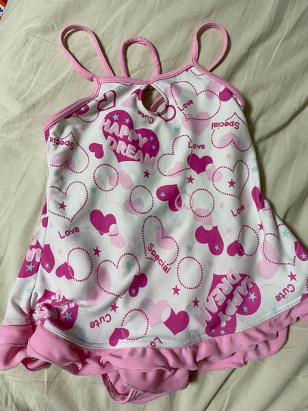 110 女の子 水着 ワンピース水着 子供 女児水着 スイムウェア ワンピース ハート ピンク