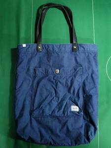 * Porter DELUXE CLOTHINGkola body p blue Kyoto Indigo . cotton material reversible A3 tote bag indigo blue / khaki beautiful goods!!*