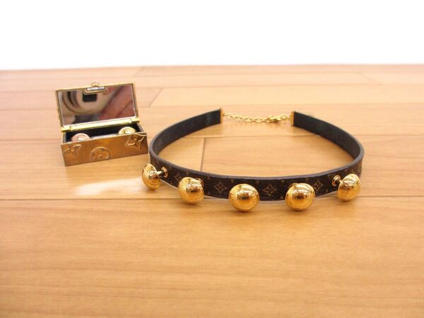 美品 希少 ルイヴィトン M63159 スタッディー チョーカー モノグラム