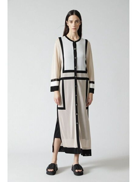 美品 アドーア ADORE シアーインターシャワンピース 38 531-1174414