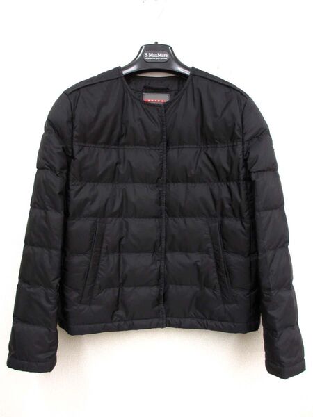美品 プラダ 29Y423 ノーカラー ライト ダウンジャケット 40