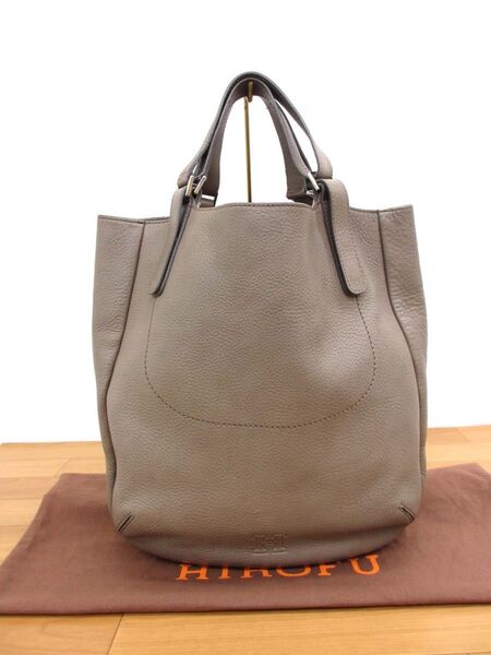 美品 ヒロフ ソーロ レザートートバッグ L 2WAY 本革 ビジネスバッグ HIROFU
