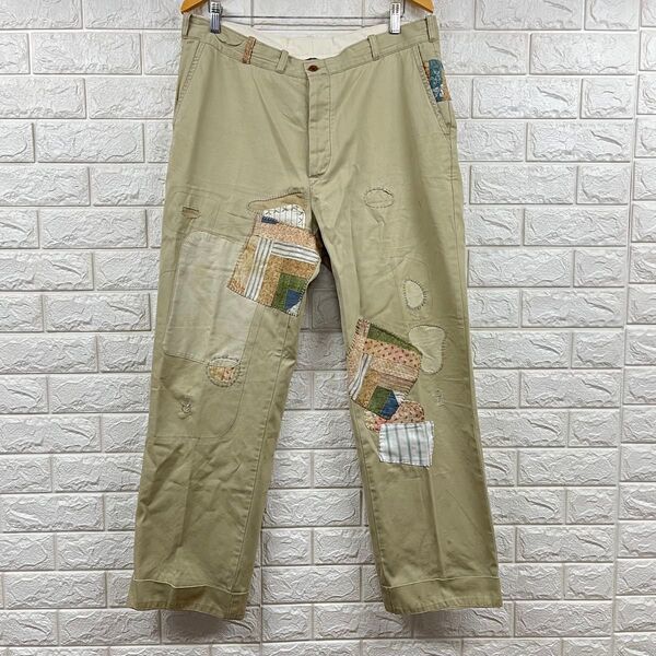 POLO RALPH LAUREN ポロ ラルフローレン RRL パッチワーク ワーク チノパン 36×32 vintage