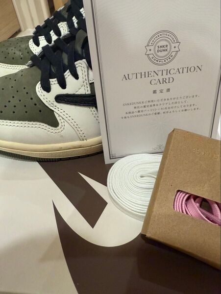 【美品】Travis Scott × Nike Women's Air Jordan 1 Low OG "Medium Olive