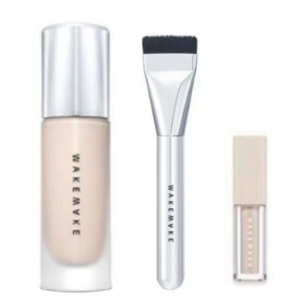 WAKEMAKE ベースメイク リキッドファンデーション コンシーラー セット売 ブラシ付