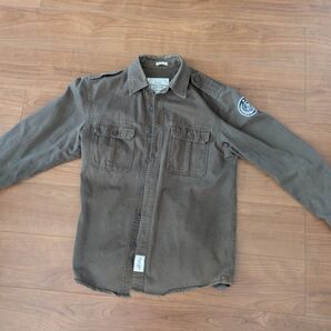 Abercrombie & Fitch ミリタリーシャツ カーキ Lサイズ