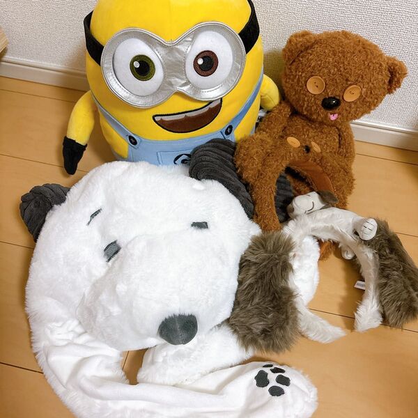 ユニバ usj ミニオン ティム スヌーピー ぬいぐるみ カチューシャ 被り物