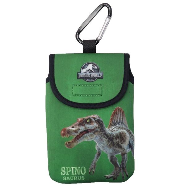ジュラシックワールド ミニポーチ カラビナ付き ネオプレーンポーチ SPINOSAURUS スピノサウルス 恐竜 小物入れ