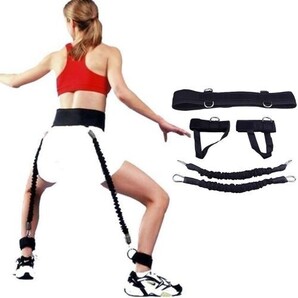 ジャンプトレーナー トレーニングチューブ 脚力強化 下半身トレーニング器具 バレー バスケ (ブラック, 3(ブラ