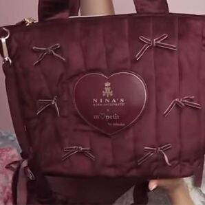 しまむら ニナス 青木美沙子 2weyショルダーバッグ リボン ボルドー