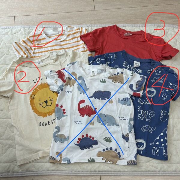 半袖Tシャツ 90サイズ 5枚セット H&M ②