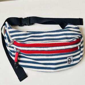 ウエストポーチ ボディバッグ ウエストバッグ ストライプ チャムス 美品