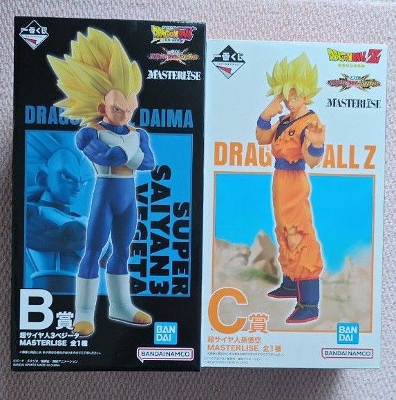 一番くじ ドラゴンボール VSオムニバスCROSS B賞 超サイヤ人3ベジータ C賞 超サイヤ人孫悟空 MASTERLISE