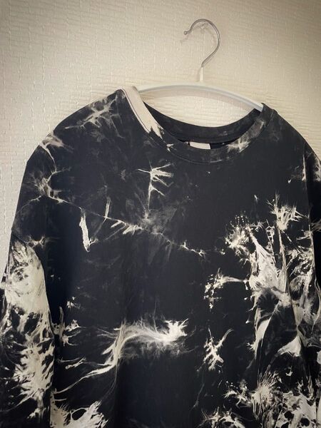 【CASPER JOHN】 Tie dye big T-shirts/タイダイビッグTシャツ カットソー 黒 ホワイト 美品