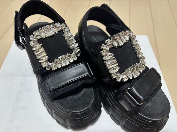 【ビジュー取れあり】Mafmofビジュー厚底サンダル