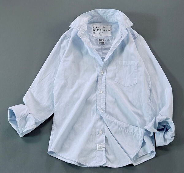 美品 Frank&Eileen フランクアンドアイリーン BARRY バリー スキッパー チェック ブルー S相当 USA製
