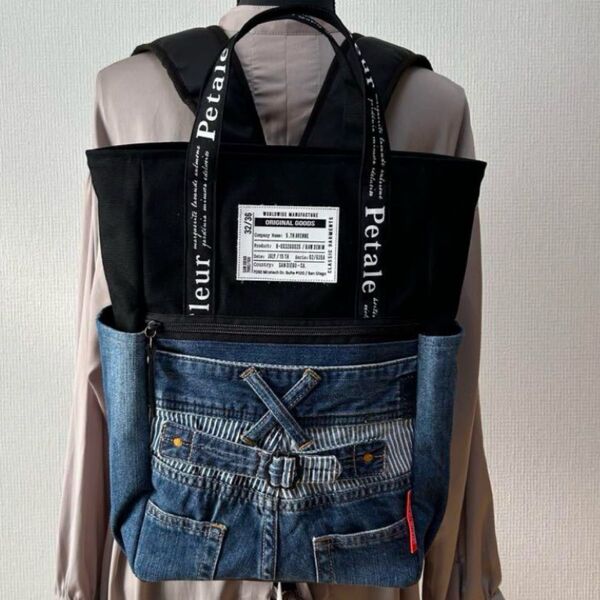 ハンドメイド デニム リュック バックパック