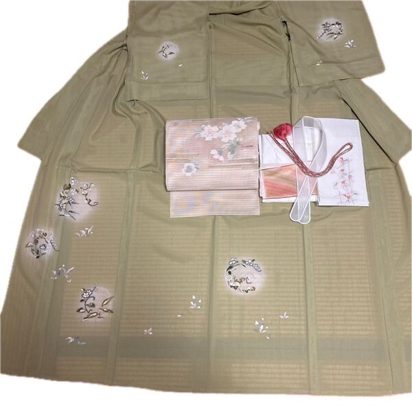夏用 絽 付け下げセットSサイズ 絽名古屋帯 絽長襦袢 夏用肌襦袢 絽半衿 帯揚げ 帯締め 絽衿芯 草履