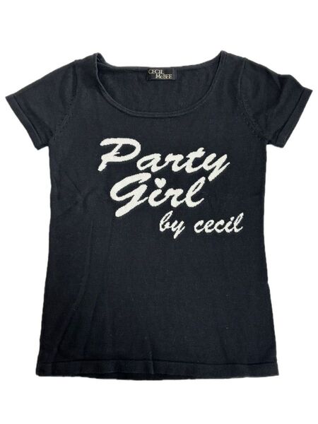 CECIL McBEE セシルマクビー 春 夏 ニットTシャツ ブラック