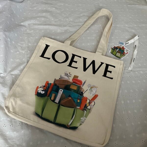 非売品 LOEWE ロエベ ノベルティ キャンパストートバッグ 未使用 クラフテッドワールド展 ジブリ