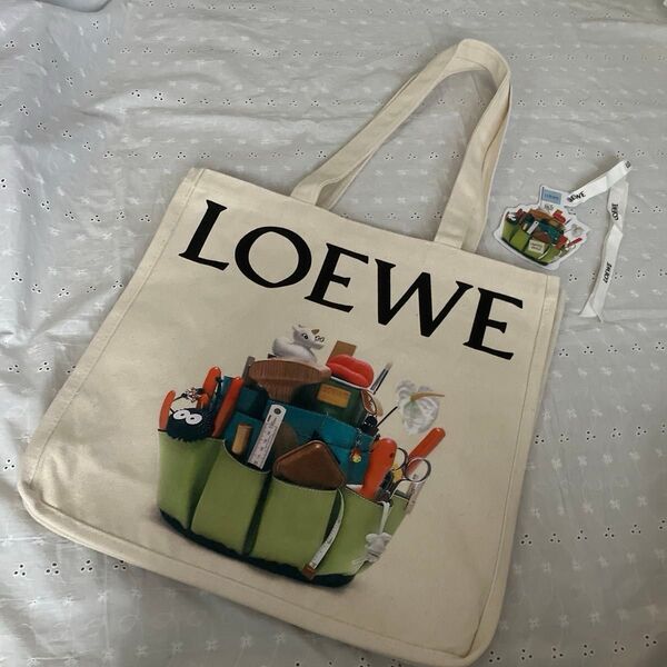 非売品 LOEWE ロエベ ノベルティ キャンパストートバッグ 未使用 クラフテッドワールド展 ジブリ
