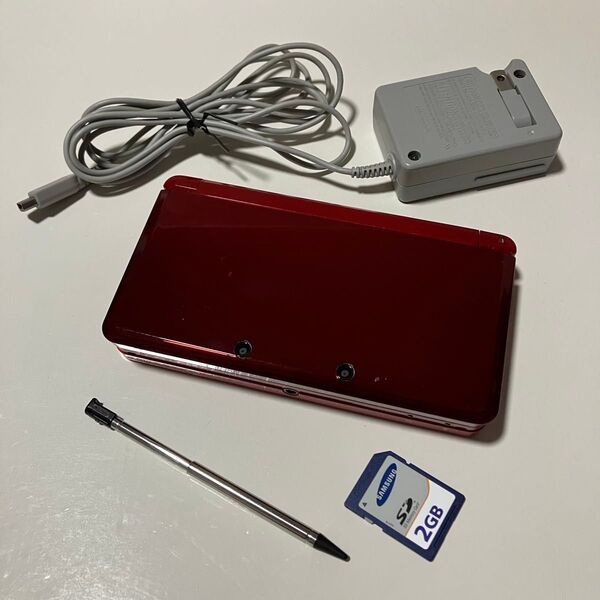 【美品】3DS フレアレッド CTR-001 NINTENDO ニンテンドー 本体 動作品 【難少】送料込み