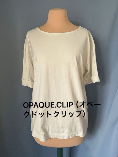 ★ OPAQUE.CLIP 半袖 カットソー アイボリー レディース Tシャツ トップス コットン100% ワールド